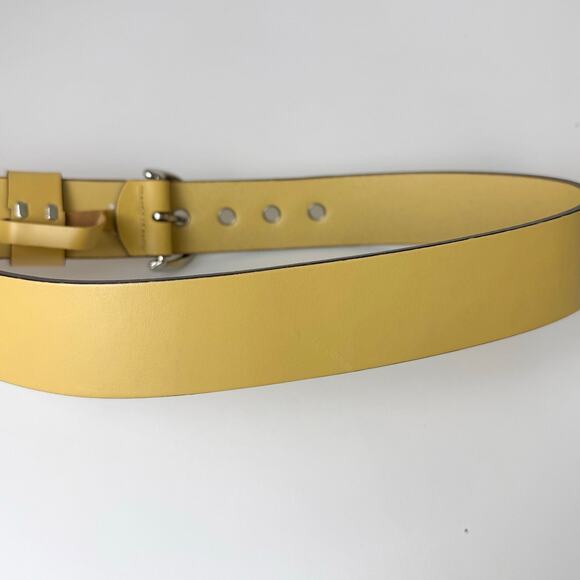Coach Wide Leather Belt Light Yellow with Silver Grommets M 3980 main image 7